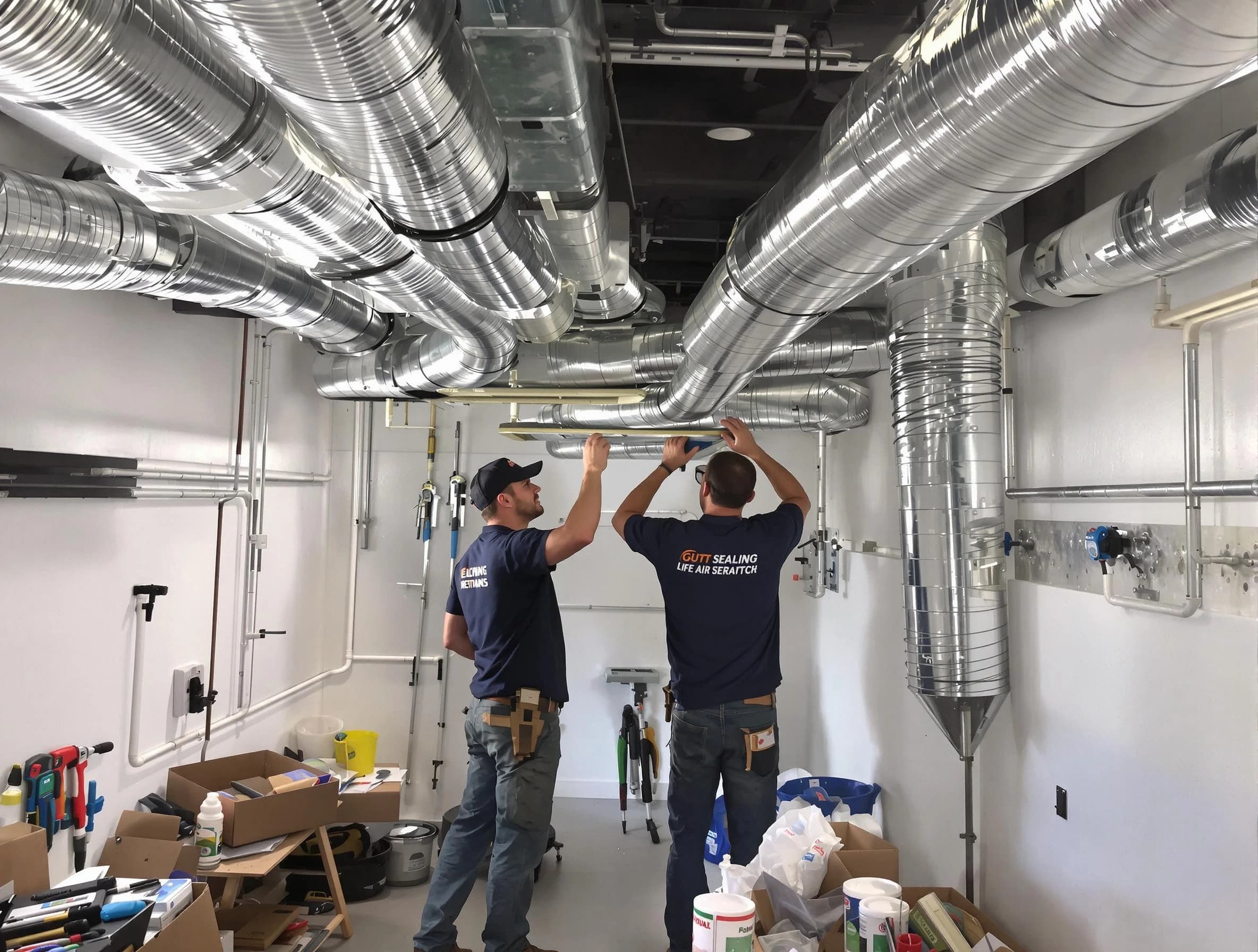 Kennedy Air Duct Cleaning technician applying professional duct sealing solutions in Kennedy