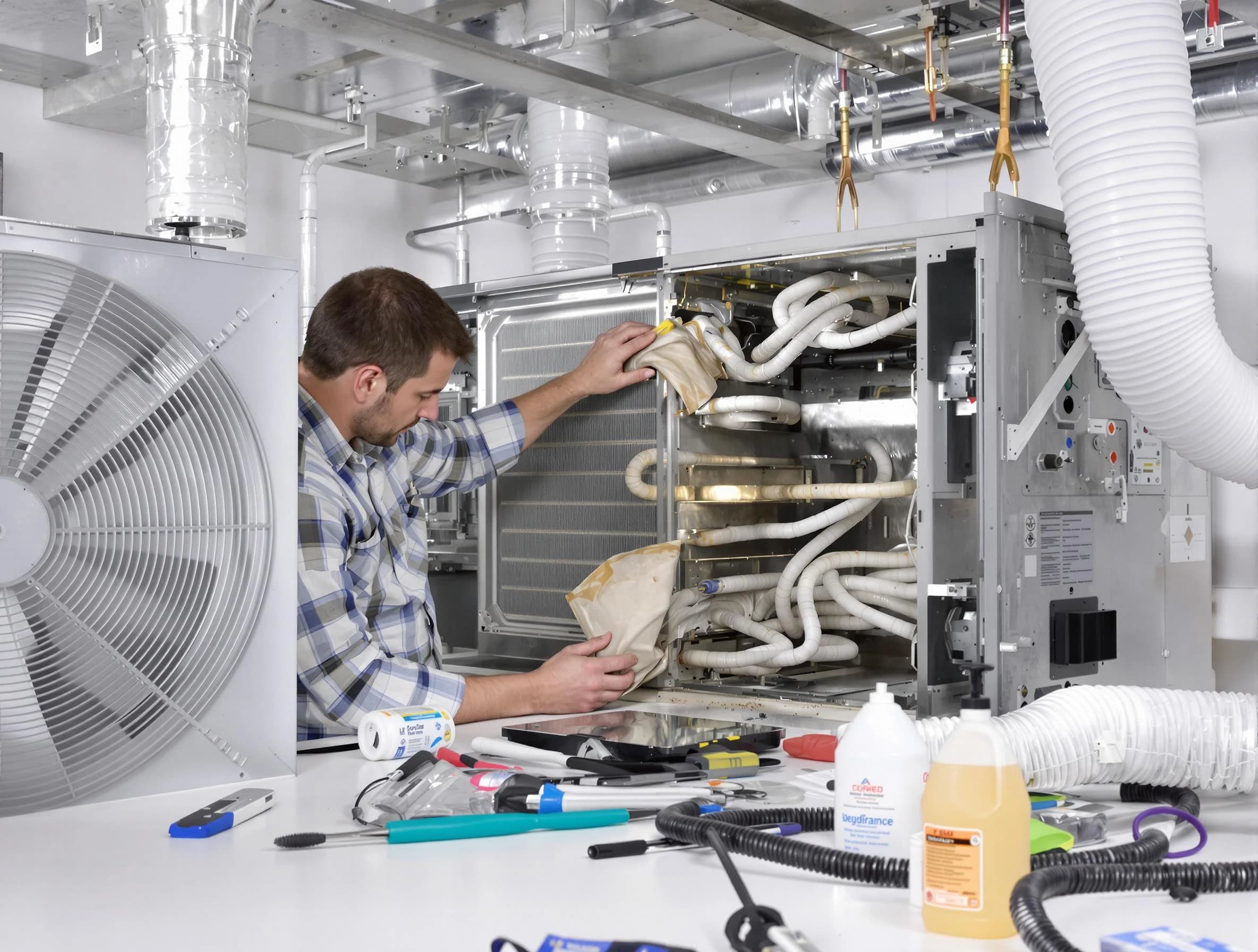 Kennedy Air Duct Cleaning specialist performing precision AC coil cleaning in Kennedy