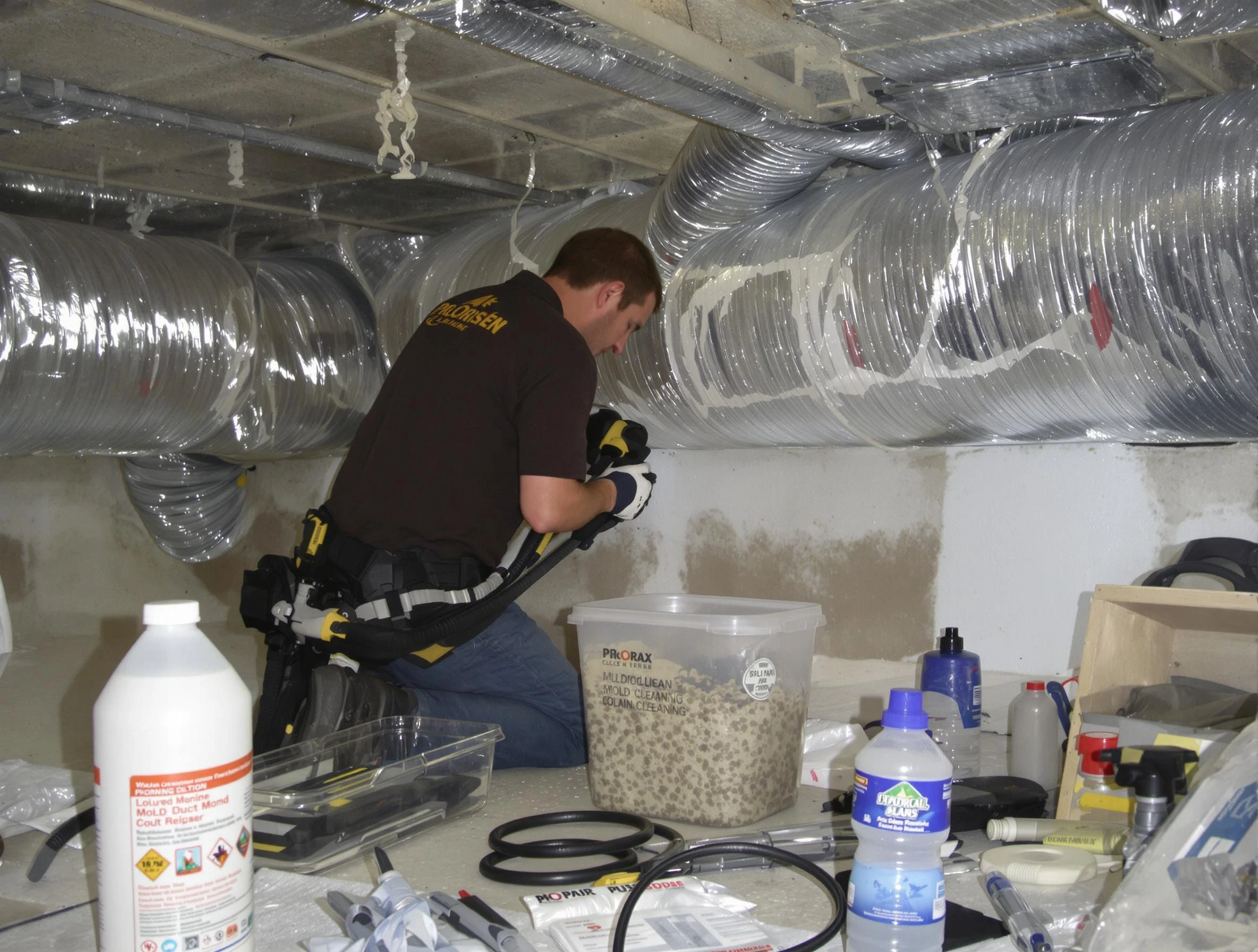 Kennedy Air Duct Cleaning specialist performing professional mold removal from air ducts in Kennedy
