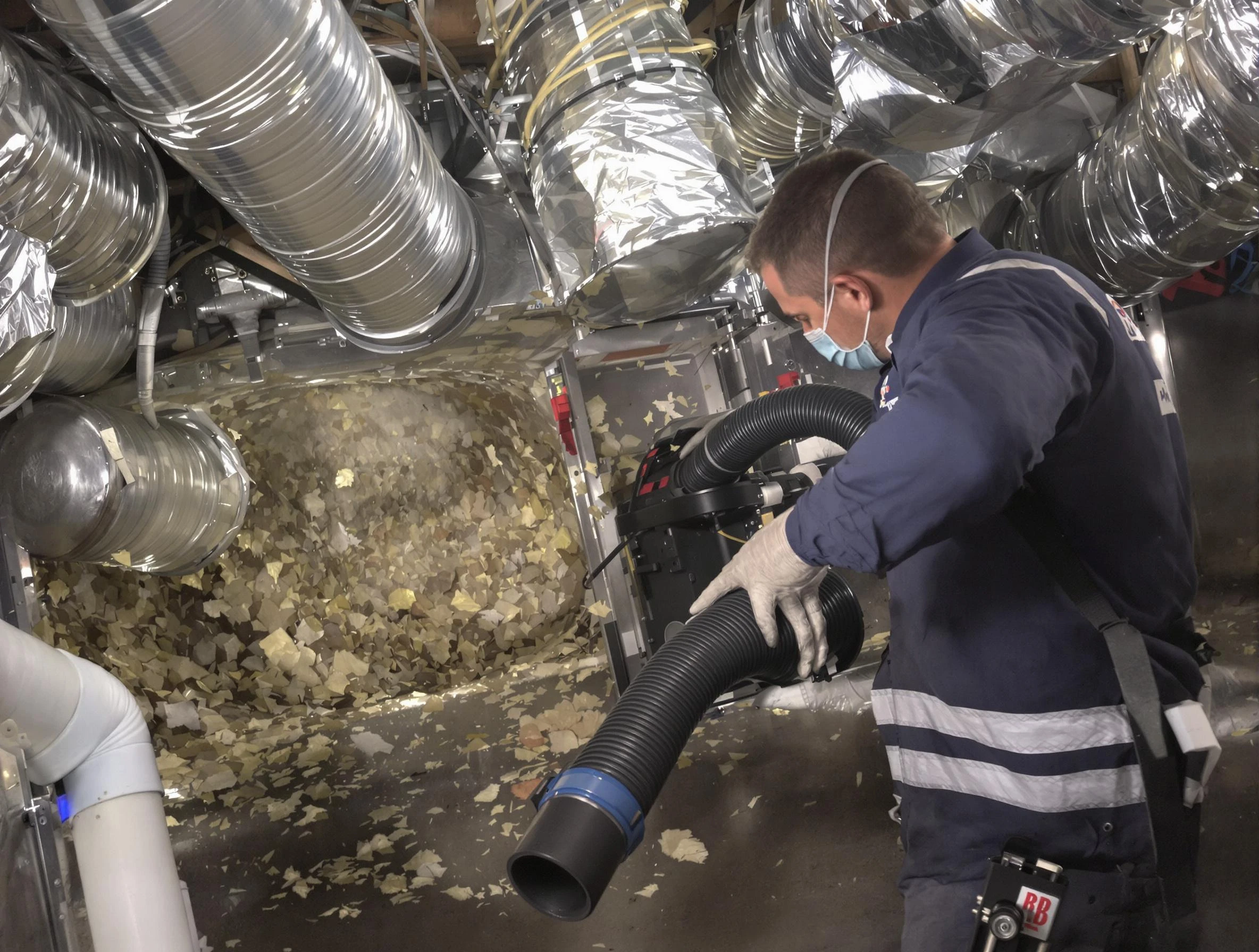 Kennedy Air Duct Cleaning specialist operating negative pressure cleaning equipment for thorough duct maintenance in Kennedy